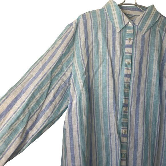 Foxcroft Women Button zip Pastel Blouse Long Size 24W relaxed fit - Picture 3 of 10